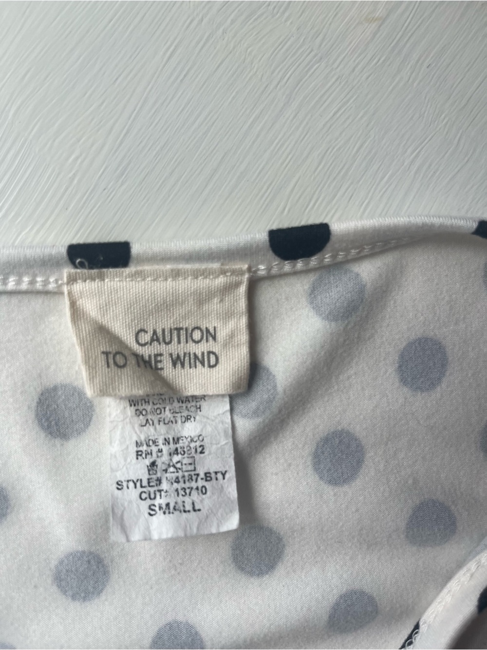 Polka Dot Wrap Dress - White with Black Dots Size Small - Picture 5 of 10